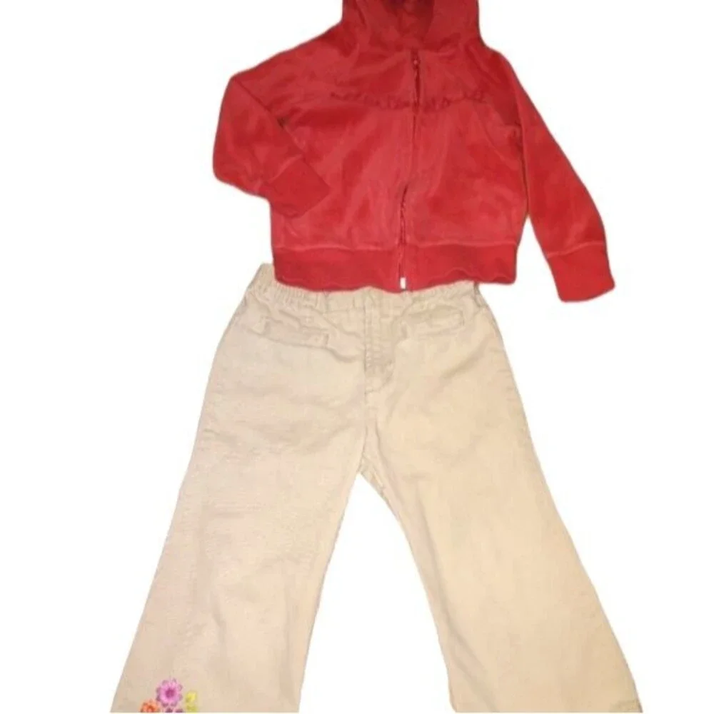 The Children's Place Hoodie & Old Navy Khakis Toddler‎ Girl's Outfit Size 3T